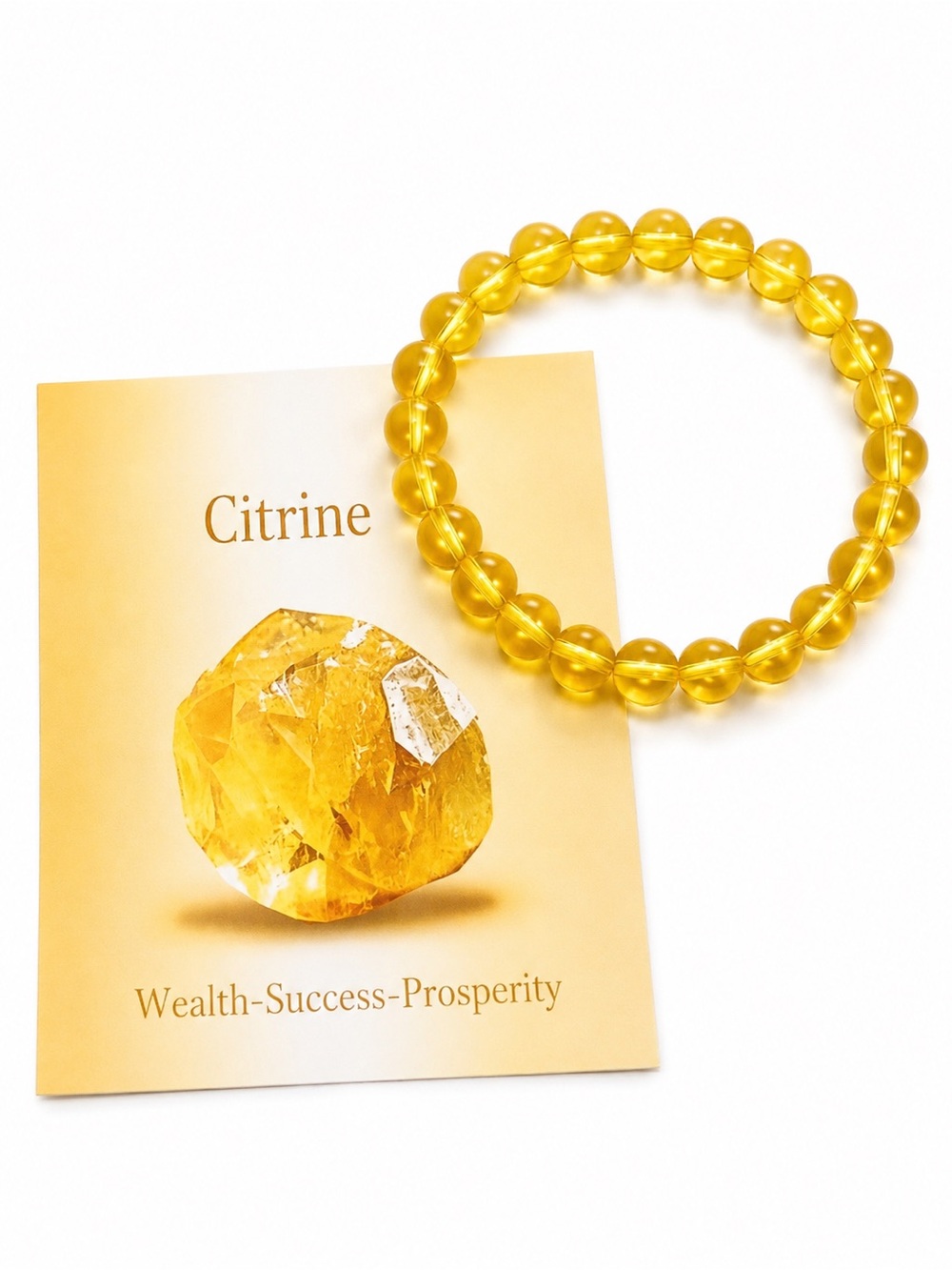 🌟Citrine Beaded Stretch Bracelet - Yellow🌟 #90